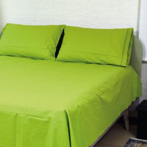 Lenzuola matrimoniali tinta unita verde