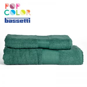 Coppia asciugamani bassetti pop color bosco z4