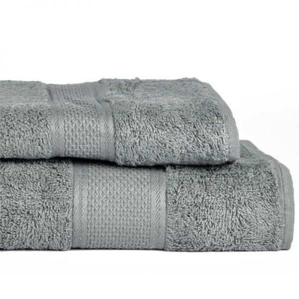 Coppia asciugamani bassetti pop color grigio g6 balza