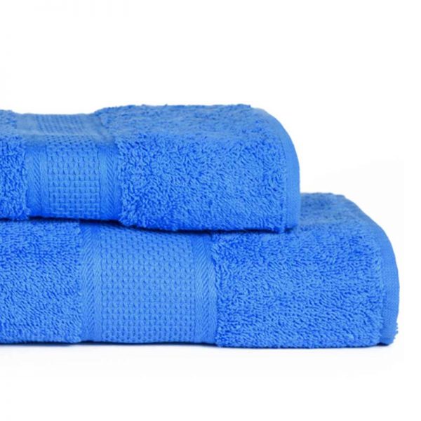 Coppia asciugamani bassetti pop color oceano bn balza