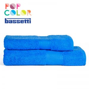 Coppia asciugamani bassetti pop color oceano bn
