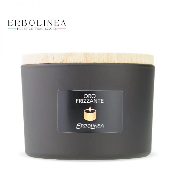 Candela profumata 100% soia oro frizzante chiusa