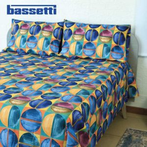 Lenzuola matrimoniali bassetti camogli blu ambientato