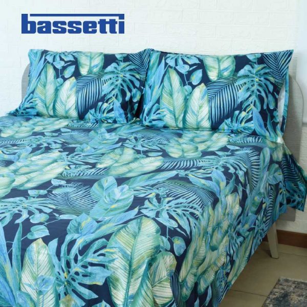 Lenzuola matrimoniali zucchi jari blu ambientate