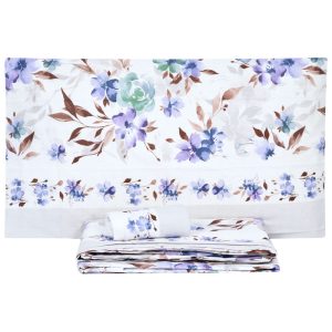 Lenzuola matrimoniali sakura azzurro