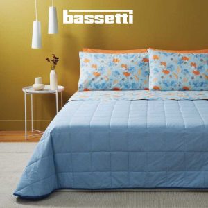 Lenzuola bassetti romantic flower azzurro fronte