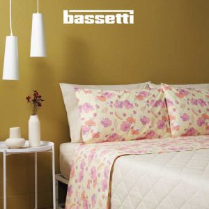 Lenzuola bassetti romantic flower giallo fianco
