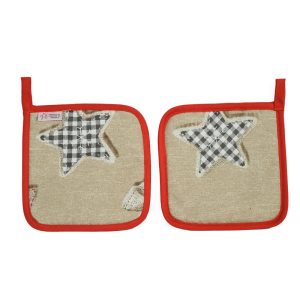 Presine da cucina cuori e stelle shabby