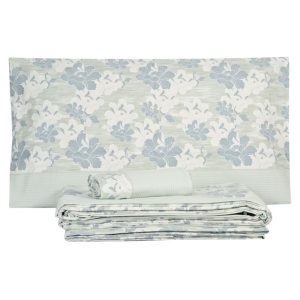 Lenzuola matrimoniali in flanella camelia azzurro