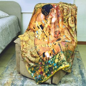 Plaid per divano Klimt il bacio