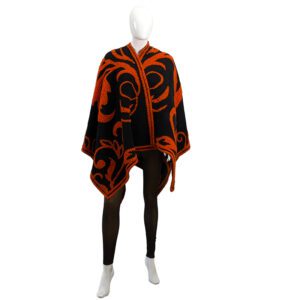 Mantella in lana cotta colore arancio