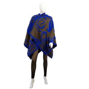 Mantella in lana cotta bluette