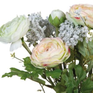 Mazzo di fiori artificiale crema particolare