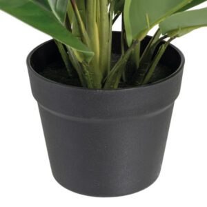 Pianta finta verde con vaso paricolare