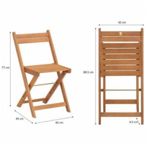 Sedia da giardino in legno naturale misure