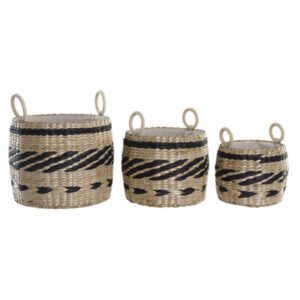 Set tre cesto coloniale nero orrizontale