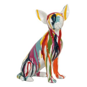Statua decorativa cane multicolore