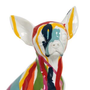 Statua decorativa cane multicolore muso