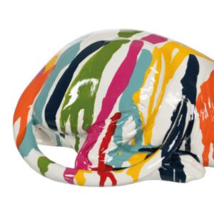 Statua decorativa gatto multicolore coda