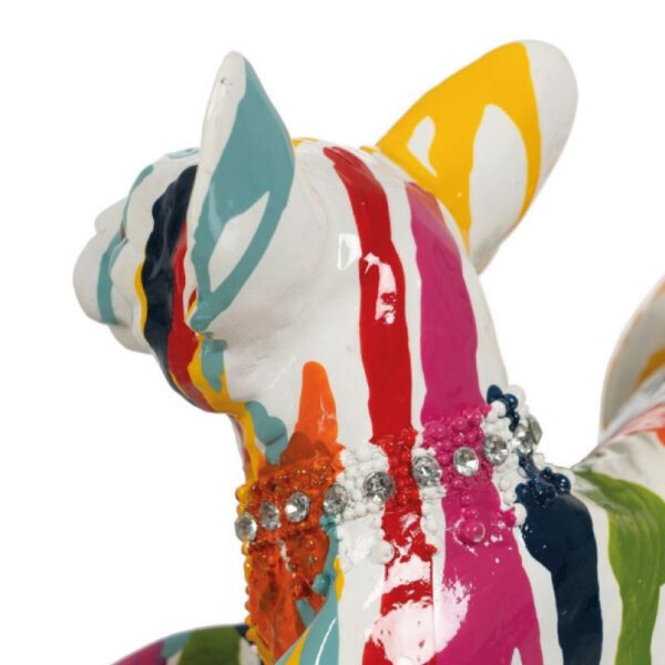 Statua decorativa gatto multicolore orecchie