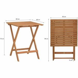 Tavolo da giardino in legno naturale misure