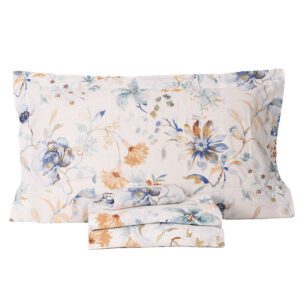 Completo lenzuola matrimoniali flower bianco piegato