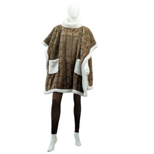 Poncho reversibile colore marroncino