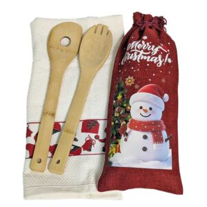 Sacchettino pupazzo di neve con asciughino e mestoli