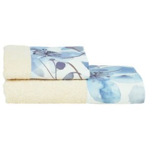 Coppia asciugamani bagno amalia avorio