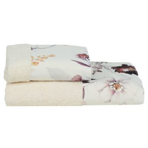 Coppia asciugamani rose e farfalle rosa