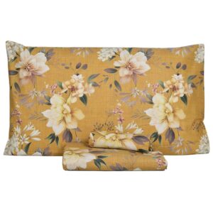 Parure copripiumino matrimoniale flowers oro