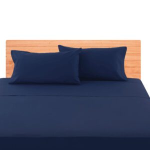 Lenzuola matrimoniali in tinta unita blu scuro
