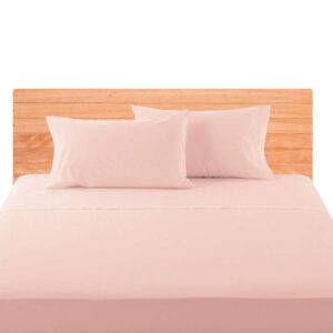 Lenzuola matrimoniali tinta unita rosa chiaro