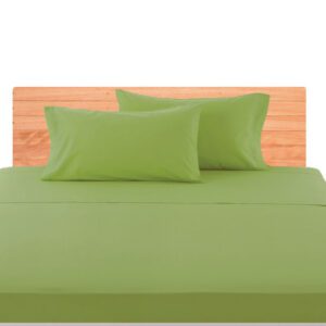 Completo lenzuola matrimoniali verde scuro ambientato