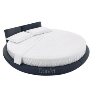 Completo lenzuola per letto rotondo di colore bianco