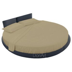 Lenzuola per letto rotondo colore corda