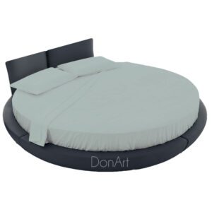 Lenzuola per letto rotondo colore perla ambientato